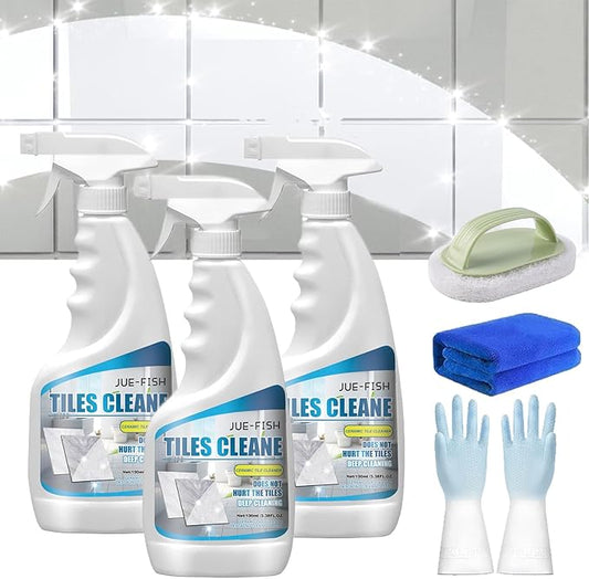 Tile Grout Cleaner Sprayer, Jue Fish Tiles Cleane, Floor Tile Descaling and Cleaning Artifact for Tile, Grout, Sink, Toilet Seats, Bathtubs (3Pcs)