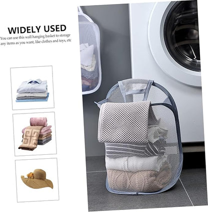 2pcs Wall Mounted Laundry Hanging Basket Storage Organizer for Dirty Clothes Space Saving Design for Home Dorm Use and Stylish for Sundries Storage