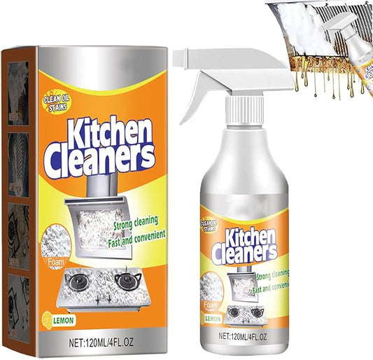 Kitchen Foam Cleaner,120ml Powerful Stain Removing Foam Cleaner,Multi-Purpose Foam Cleaner,Clean Up Kitchen Oil Stains,Heavy Oil Stain Spray Cleaner,Quick Cleaning Spray (120ml)
