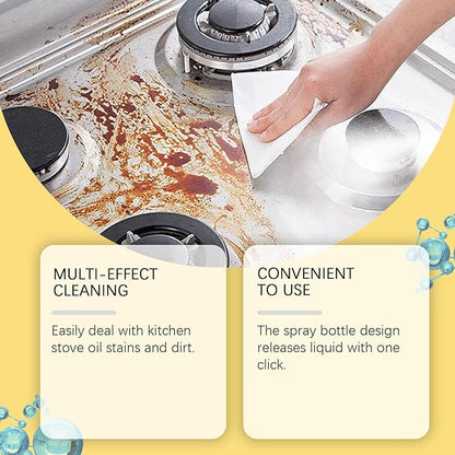 Multi-Purpose Heavy Grime Duty Cleaner, 300ml Heavy Oil Stain Cleaner Kitchen, Kitchen Degreaser Spray, for Microwave, Oven, Stove Top and Cabinet (1PCS)