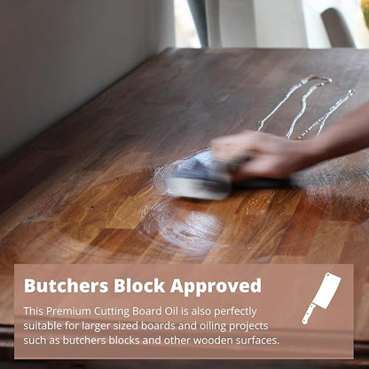 Specialist Cutting Board Oil by The Block & Board Company | Food Grade Mineral Oil for Wood, Stone, & Butcher Blocks | Quick Drying, Tasteless, Odorless & Colorless | Restore & Protect (8.5oz/250ml)