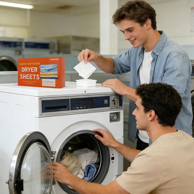 Fabric Softener Sheets - 120 Pieces Scented, Clothes Washing Sheets | Laundry Fabric Softening Tablets, Fresh Fragrance Dryer Shets Set For Apartment Washer Dormitory Household Bathroom Home Use