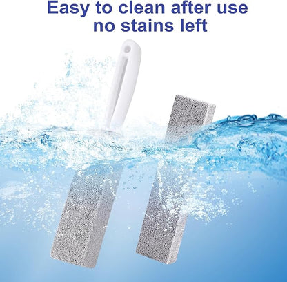 7 Pack Pumice Stone for Toilet Cleaning, Pumice Stone Toilet Bowl Cleaner, Pumice Scouring Stick with Handle, Powerfully Cleans Hard Water Rings, Replaceable Design
