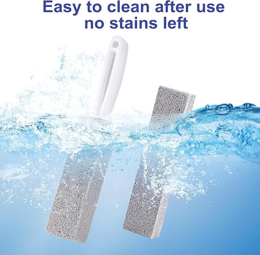 7 Pack Pumice Stone for Toilet Cleaning, Pumice Stone Toilet Bowl Cleaner, Pumice Scouring Stick with Handle, Powerfully Cleans Hard Water Rings, Replaceable Design