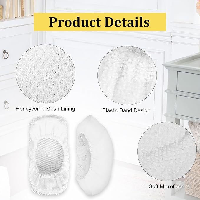Microfiber Steam Mop Pads Replacement Compatible with Oreck Steam Mop STEAM100 / STEAM100LRH, Washable Reusable Steam Mop Covers Bonnets for Hardwood Floor Cleaning (8 Pack)