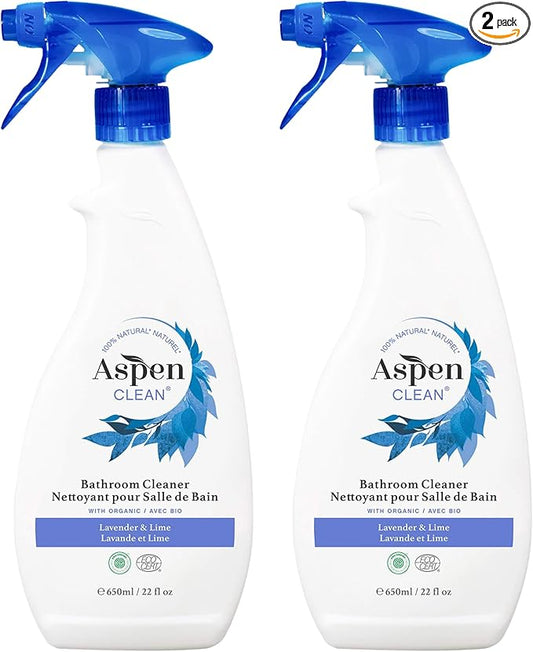 AspenClean | Bathroom Spray Cleaner | Eco-Friendly Cleaner for Hardwood, Laminate, Stone & Ceramic | Non - Toxic | 100% Natural | EWG Verified | Pack of 2