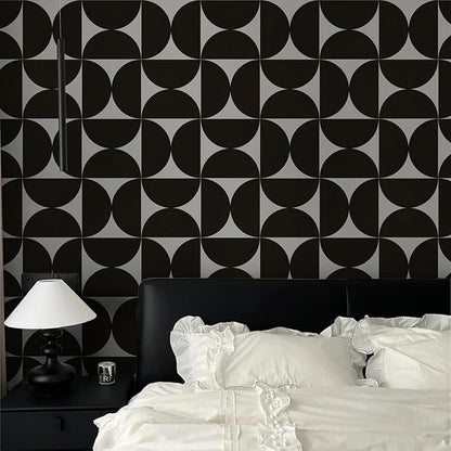 Dimoon 78.7"x17.3"Geometric Peel and Stick Wallpaper Brown and Beige Wallpaper Square Contact Paper Thicken Waterproof Vintage Self Adhesive Removable Wall Covering Shelf Liner Decal Vinyl Roll