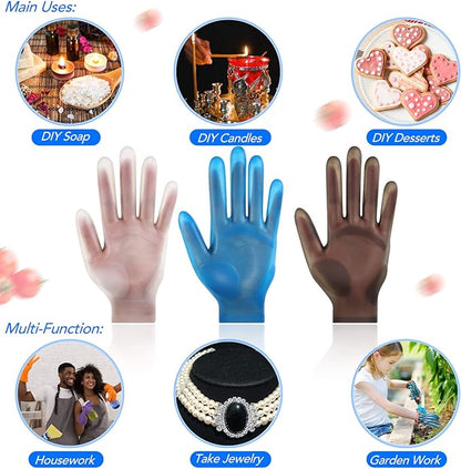 Geyoga 3 Pairs Silicone Gloves for Epoxy Resin Casting Reusable Waterproof Epoxy Gloves Safe Silicone Finger Protectors for DIY Jewelry Making Work Crafts