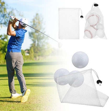 6 x 8 in Small Mesh Laundry Bags with Drawstring [6PCS] - Durable Mesh Bags with Cord Lock for Laundry & Soap &Small Balls - [White]