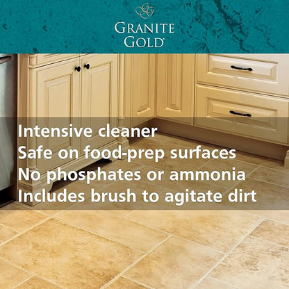 Granite Gold Grout Cleaner Spray with Brush for Stone, Ceramic, Glass & Colored Grout, 24 Ounce
