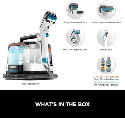 Shark PX200 StainStriker Portable Carpet & Upholstery Cleaner, Spot, Stain, & Odor Eliminator, Perfect for Pets, Carpet, Area Rugs, Couches, Upholstery, Cars & More, Navy (Renewed)