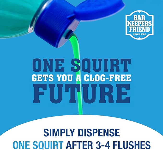 Bar Keepers Friend EZ-Flush Liquid Toilet Flushing Aid (2 x 12 Oz) Helps Prevent Clogging, Odor, Residue in Regular, Low-Flow, Boat & RV Toilets