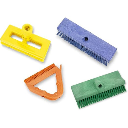 SPARTA 40423EC09 Plastic Floor Scrub Brush, Wall Brush, Equipment Brush With Nonabsorbent Bristles For Industrial Kitchens, Hospitals, Commercial Cleaning, 10 Inches, Green, (Pack of 2)