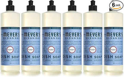 MRS. MEYER'S CLEAN DAY Liquid Dish Soap, Bluebell, 16 fl. oz - Pack of 6