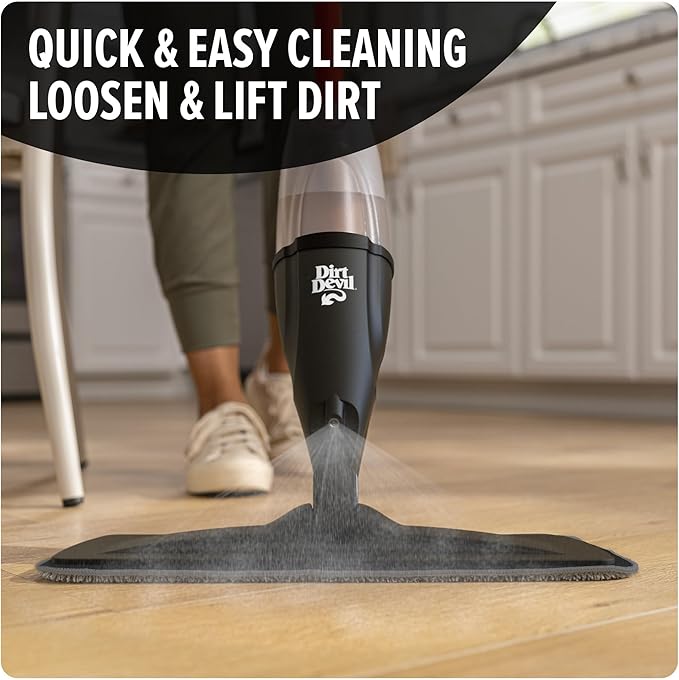 Dirt Devil Spray Mop Replacement Pads, Pack of 2, Grey, For Sealed Hard Floors like Laminate, Tile, Hardwoods and More, Mopping Pad Replacement for Use with Dirt Devil Spray Mop