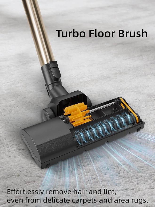 Turbo Brush Vacuum Head Attachment for Miele Vacuums, Black Turbine Floorhead with Roller Bristles for Pet Hair, Carpet, Rug, Hard Floor Cleaning