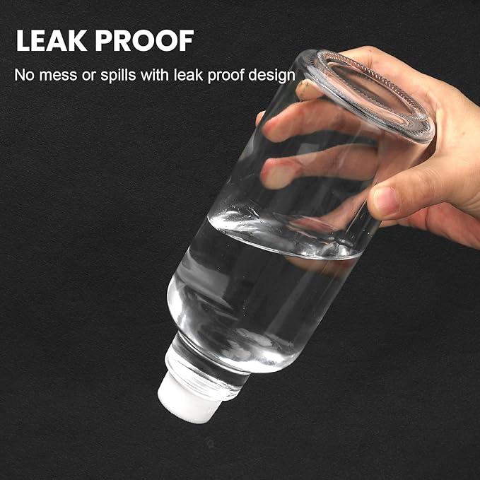 Glass Spray Bottles 16.9oz Empty Spray Bottle Mist/Stream Spraying Small Refillable Containers for Hair Care, Cleaning Solutions, Plants, Essential Oils 2 Pack (Clear, 16.9oz)