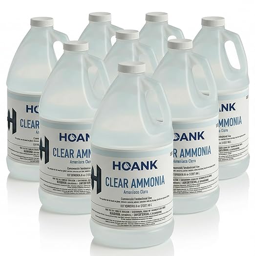 (Pack of 8) - Clear Ammonia Cleaner Liquid, Multi-Surface Cleaning Solution | Removes Grease, Hard Water Stains and Odors - Multipurpose Kitchen Bathroom and Commercial Use - 64Oz 8 Pack -Ready to Use