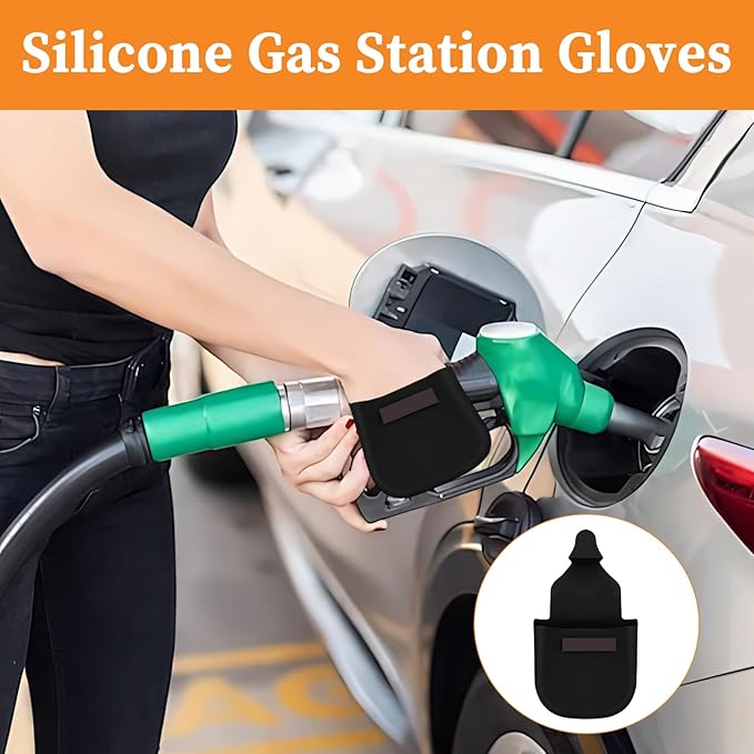 Reusable Gas Pump Glove, Silicone Gas Gloves for Gasoline Pump, Protects Hands From Dirty Pump Handles and Keyboards