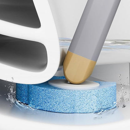 Disposable Toilet Brush, Toilet Cleaning System with Heads, Disposable Silicone Toilets Brush and Holder Set, Soft Sponge Bathroom Toilets Brush for Home, Easy to Grasp & Use (1 Brush+6 Heads, Grey)