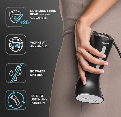 Polardo Travel Garment Steamer - Compact Portable Handheld Clothes Steamer with 360° Anti-Spill Technology, Professional Wrinkle Remover for Travel & Home
