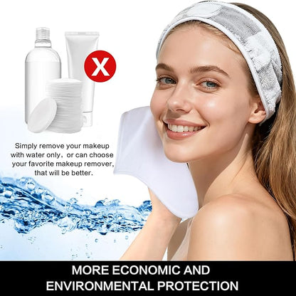 SINLAND Microfiber Facial Cloths Fast Drying Washcloth 8inch x 8inch Absorbent Face Wash Cloth Soft Makeup Remover Cloths