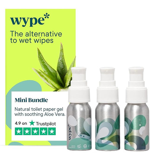 Wype | On The Go Bundle | Toilet Paper Gel | Flushable & Convenient Wet Wipes Alternative | Vacation Essentials | 3 x 1 fl oz