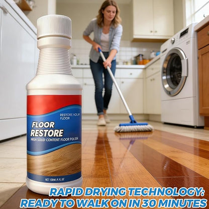 SakerPlus Floor Restore Cleaner, High-Solid Floor Polish for Shine Renewal & Protective Layer, Helps Reduce the Look of Small Scratches, Quick-Drying Clear Finish 5 fl oz (2-Pack)