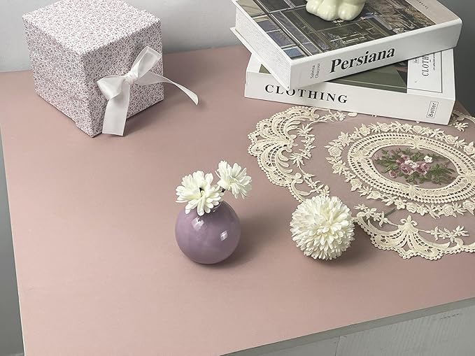 HeloHo 394"X15.7" Solid Meat Pink Wallpaper Matte Textured Contact Wallpaper Peel and Stick Modern Self Adhesive Removable Waterproof Paper for Living Room Bedroom Decor