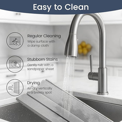 Meowoo Stone Drying Mat for Kitchen Counter, 15.7"x11.8" Foldable Diatomaceous Earth Mat, Super Absorbent, Quick-Dry Bath & Kitchen Pad for Dishes, Cups, Non-Slip, Fit Any Countertop - Light Gray
