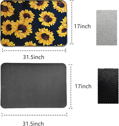 Dish Drying Mat Foldable Fall Kitchen Drying Mat Absorbent Sink Mat Multi-Purpose Coffee Pad Easy To Clean,Kitchen Gadgets,sunflower decor(sunflower) (17inches*30inches)