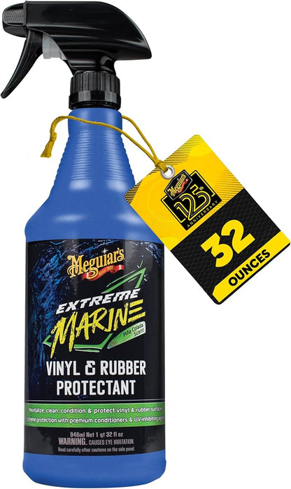Meguiar's Extreme Marine Vinyl and Rubber Protectant M180132, Premium RV and Marine Vinyl Protectant, Convenient and Easy-to-Use Spray, Provides Long-Lasting UV Protection, 32 Oz Spray