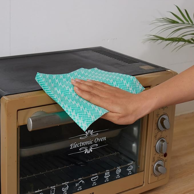 SUZZYVINE Handi Wipes Reusable Cloths Disposable Cleaning Towels Dry Kitchen Wipes Reusable Dish Towel Washcloths Dry Fast Multi-Purpose Heavy Duty Towels, Thick and Absorbnet 100 Count/Pack, Green