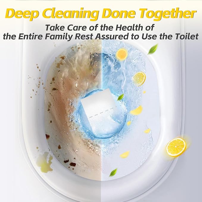 Soulink Toilet Cleaning Sheets - Plastic-Free, Liquidless, Toilet Bowl Cleaner Strips, 80 Cleans, Lemon Scent