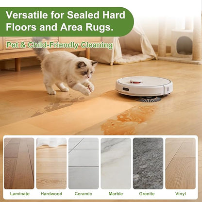 Snowlily 2 Pack Floor Cleaner Solution for Hardwood & Tile Floors, Compatible with Roborock, All Robot Vacuum Mops & Wet Dry Vacuum Cleaners, Deep Cleans For Multiple Hard Floors