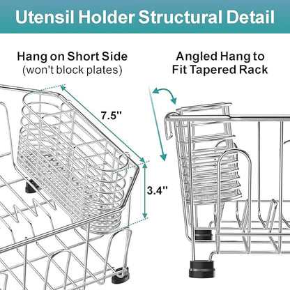 GSlife Small in Sink Dish Drying Rack - Stainless Steel Compact Dish Drainer for RV Kitchen Apartment Sink, Rust Resistant Inside Sink Rack, 1–2 Person Households, 11.6" W x 13.4" L