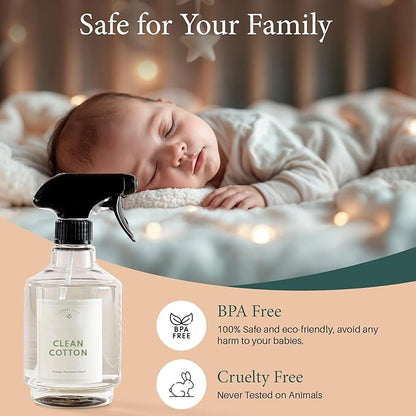 Chakra Freshener Fabric Spray - Long-Lasting Multi-Purpose Laundry Scent for Bedding, Clothes & Home Fabric Deodorizer, Luxury Room Deodorizer, Linen Spray w/Trigger, 16.9 fl oz, Clean Cotton