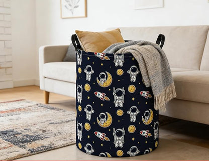 Kids Laundry Basket Space Hamper for Nursery Boys Hamper Cute Kids Storage Bin Room Decor for Home(Astronaut)