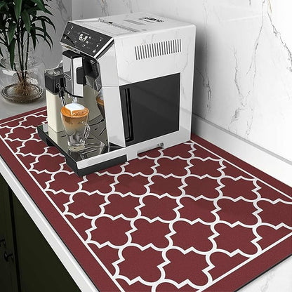 WISELIFE Dish Drying Mat Super Absorbent Drying Mat Large Dish Drying Mats for Kitchen Counter Easy Clean Dish Mat Kitchen Drying Mat18"x 28" Stylish Red