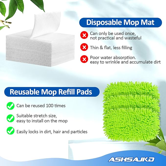 8Pcs for Swiffer Reusable Dry Sweeping Cloths Microfiber Wet Mop Pads Compatible with Swiffer Sweeper Mop ,Replacement Wet Mopping pad Refills & for Swiffer Sweeper Mop