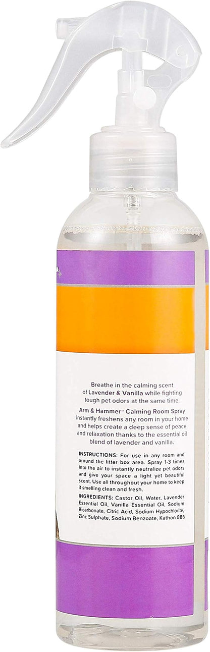 Arm & Hammer for Pets Air Care Calming Room Spray for Pet Odor Elimination, Lavender Vanilla Scent - Air Freshener Pet Deodorizer Spray with Baking Soda for Households, 10 Fl Oz