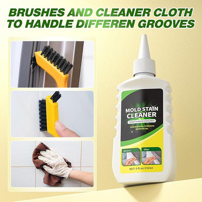 Home Remover Gel, Household Washing Machine Cleaner for Front Loader Washing Machine Seal with Brush and Towel for Bathroom, Refrigerator Sealant, Wall, Tile Grout, Kitchen