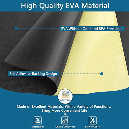 Self Adhesive Shelf Liner, Peel and Stick Drawer Liner Waterproof Contact Decor Liner with Grain Texture for Kitchen Walls Cabinets, Bedroom Classroom, Cover Book (Black, 23.6 x 118.1 inches)