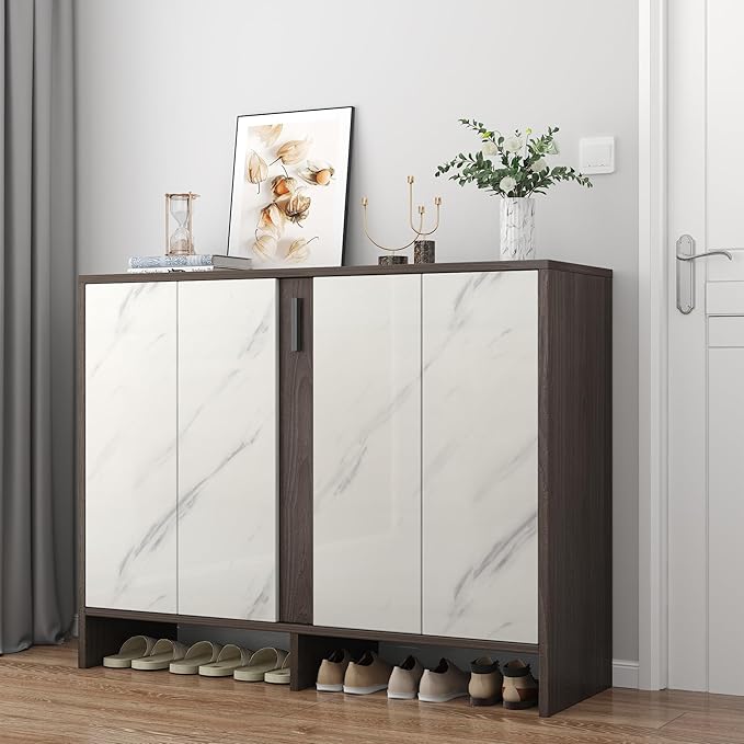 JSEVEM 24"×197" Extra Thick White Grey Wallpaper Peel and Stick Removable White Gray Marble Contact Paper Vinyl Wrap Faux Glossy Textured Granite Wall Sticker Decor for Bedroom Bathroom Kitchen Island