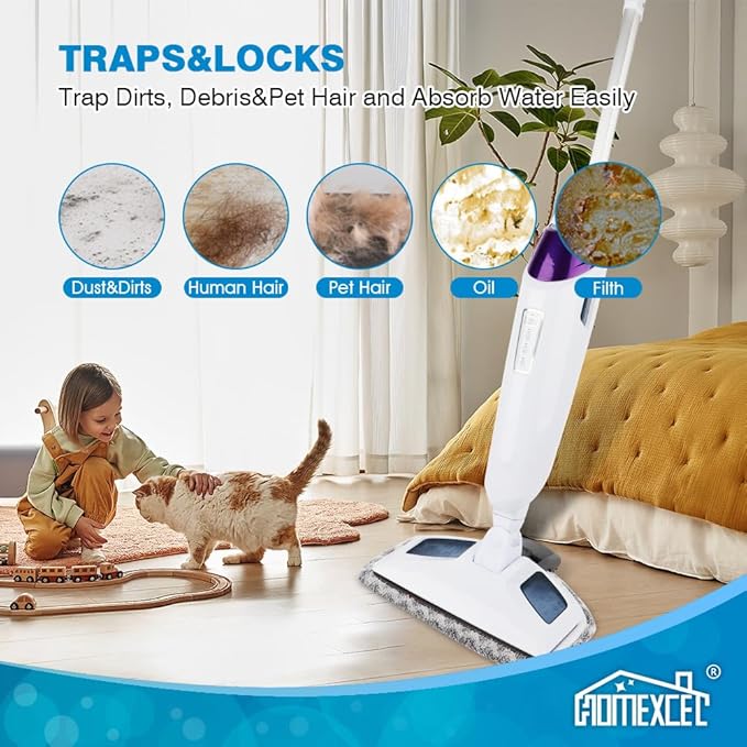 HOMEXCEL 4 Pack Steam Mop Replacement Pads Compatible with Bissell Powerfresh Steam Mop 1940 1806 1440 1544 Series, Model 19402 19404 19408 2685A 2075A 1940A 1940Q 1940T 1940W, Grey