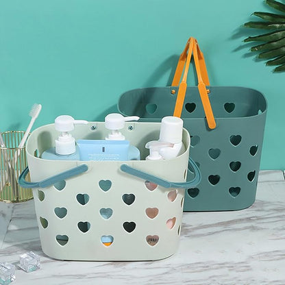 Laundry Hamper, Bathroom Organizers And Storage, Plastic Storage Baskets With Handles Hollow Shower Baskets With Holes, Bathroom Organizers Toiletry Bag Basket (gray)