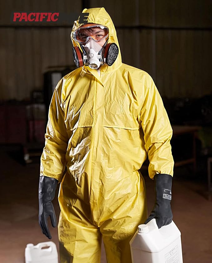 PACIFIC PPE Chemical Resistant Gloves, Heavy Duty Industrial Rubber Gloves, Resist Acid, Alkali and Oil, 12.6", X- Large