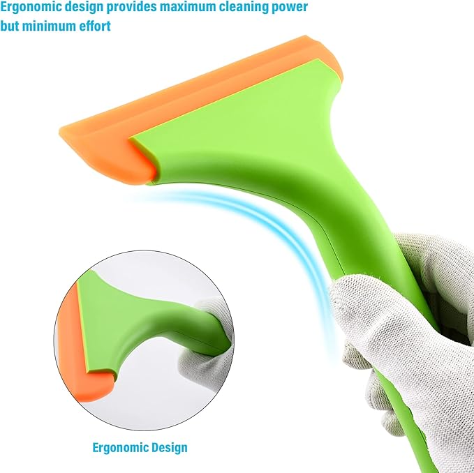 Gomake Small Silicone Squeegee Window Shower Squeegee,Auto Water Blade Squeegee for Shower Glass Door,Car Windshield, Window, Mirror, Bathroom,Countertop Cleaning