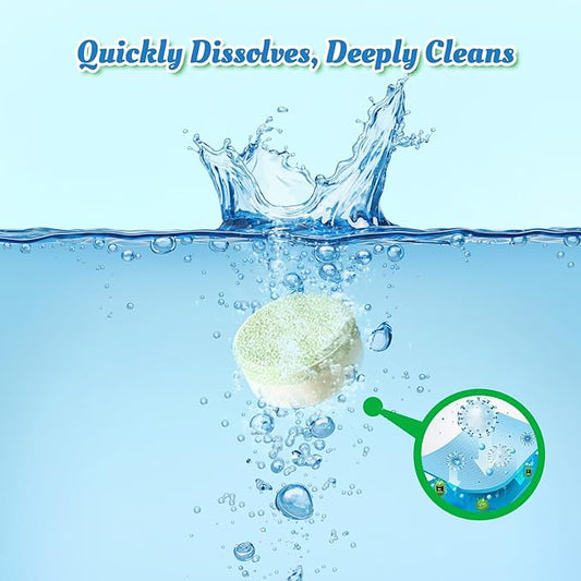 Garbage Disposal Cleaner Deodorizer Tablets-24 Pack Deep Cleaning Disposer Descaler Freshener-Heavy Duty Grease Grime Limescale Odor Smell Remover-for Kitchen All Disposals Mint Foaming 1 Year Supply