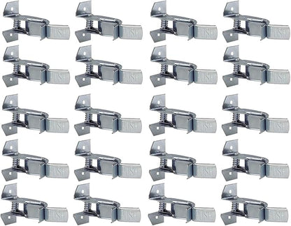 Heavy Duty Metal Gaint Spring Grip Clamp Tool Hanger Wall Orgainzer for Garage Closet Brooms and Mops Wall Mount Holder (Pack of 20)